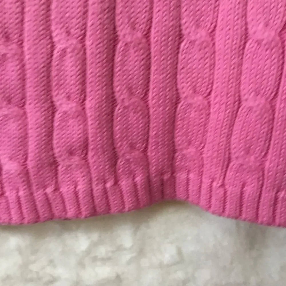 Ralph Lauren Girl Pink Cable Knit V-Neck Dress